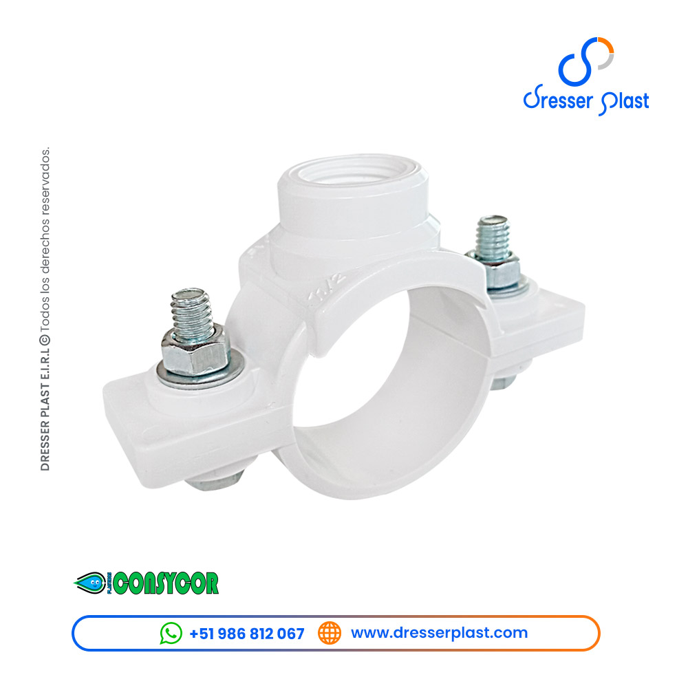 Abrazadera 2 cuerpos Termoplástica PVC-U Consycor