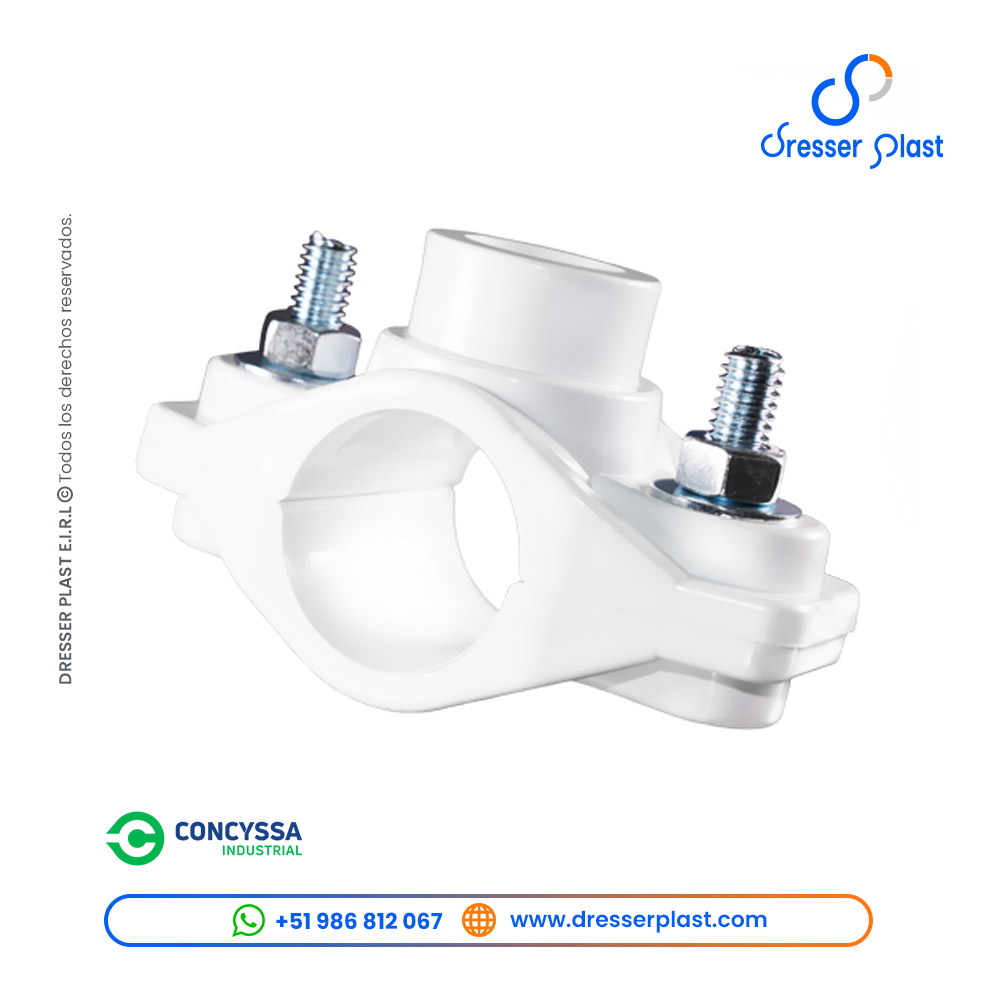 Abrazadera 2 cuerpos Termoplástica PVC-U Concyssa