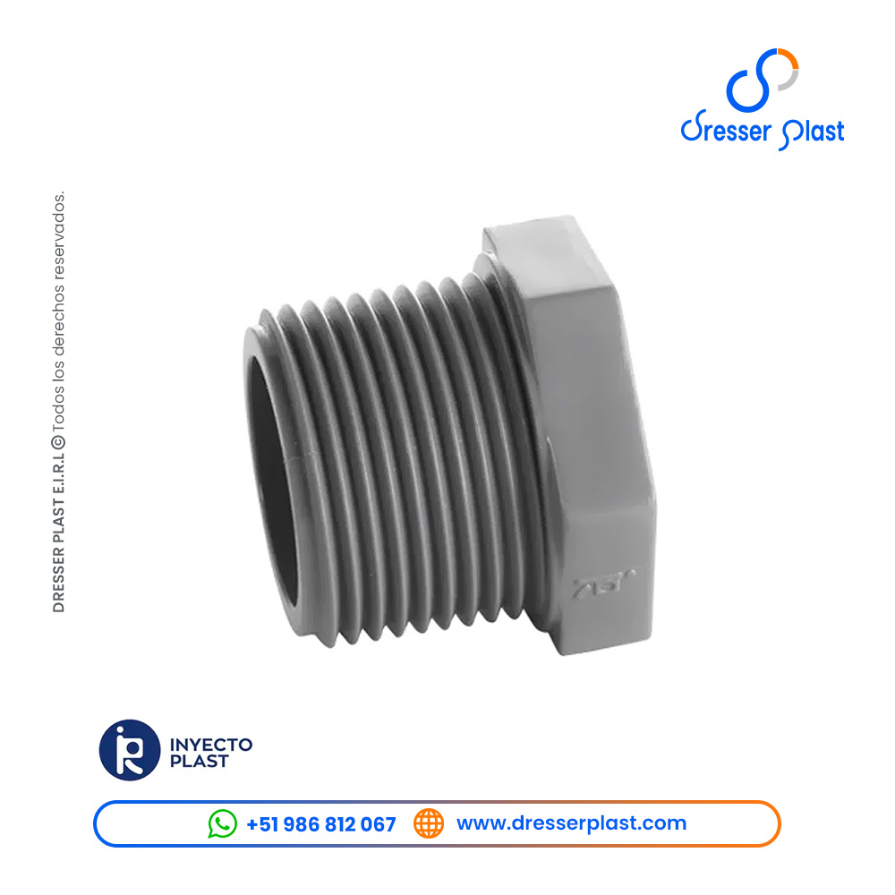 Tapón macho PVC con rosca